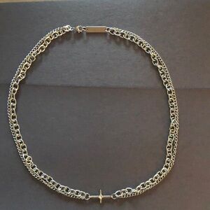 Stainless steel double necklace